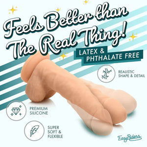 Easy Riders 7" Silicone Dildo With Balls - Light