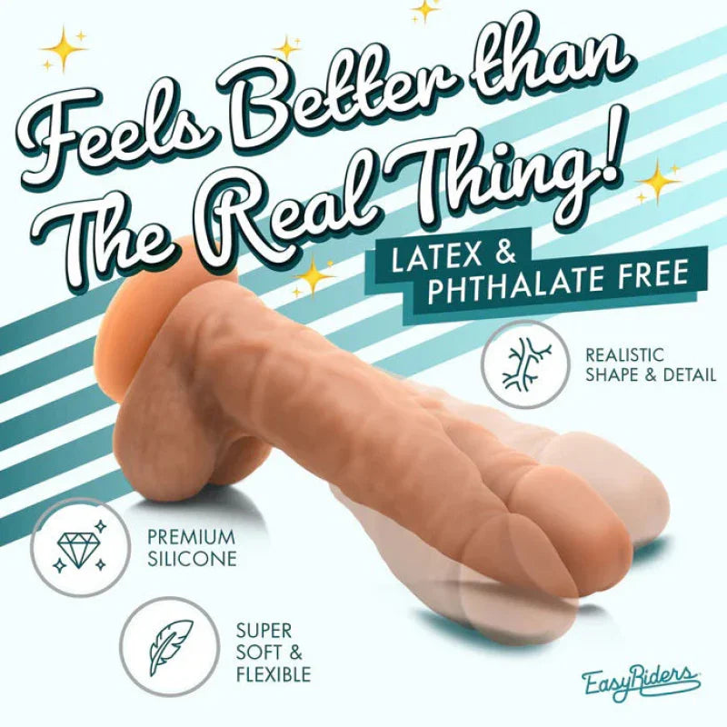 Easy Riders 7" Silicone Dildo With Balls - Medium