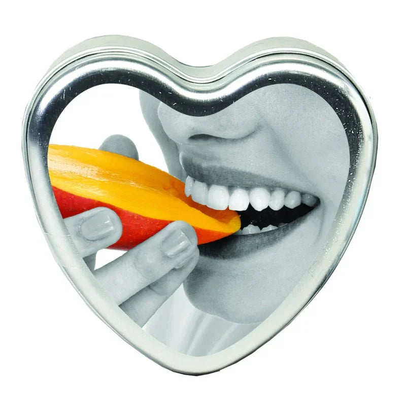 Edible Heart Candle - Mango - 4 Oz. - MyPleasure