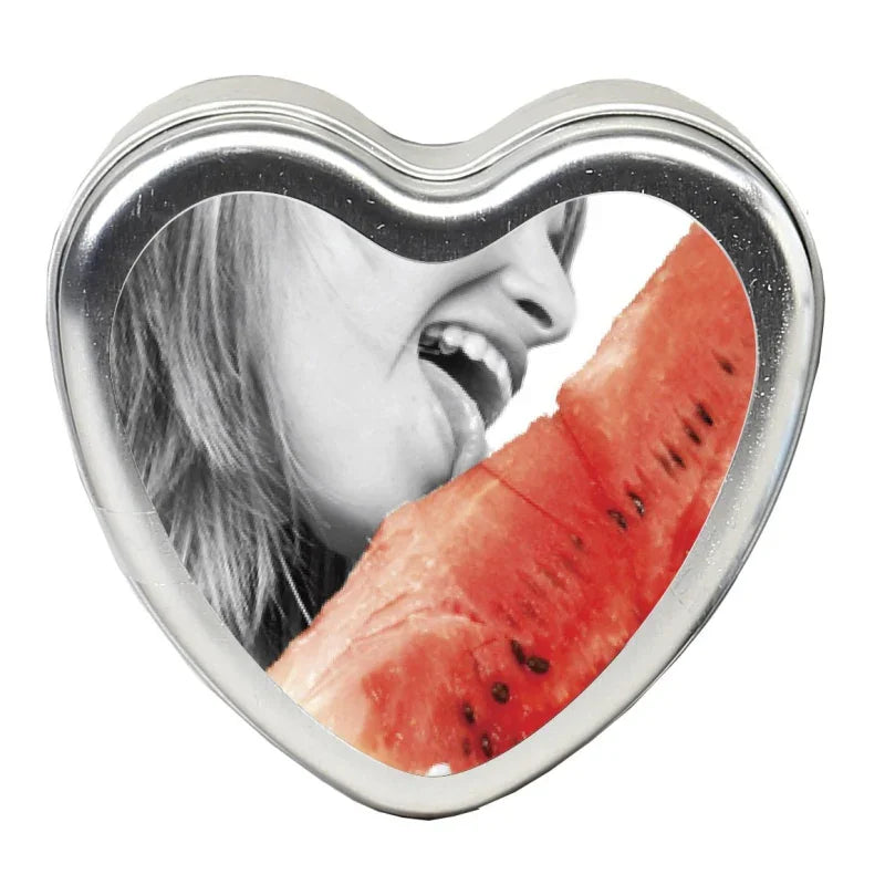 Edible Heart Candle - Watermelon - 4 Oz. - MyPleasure