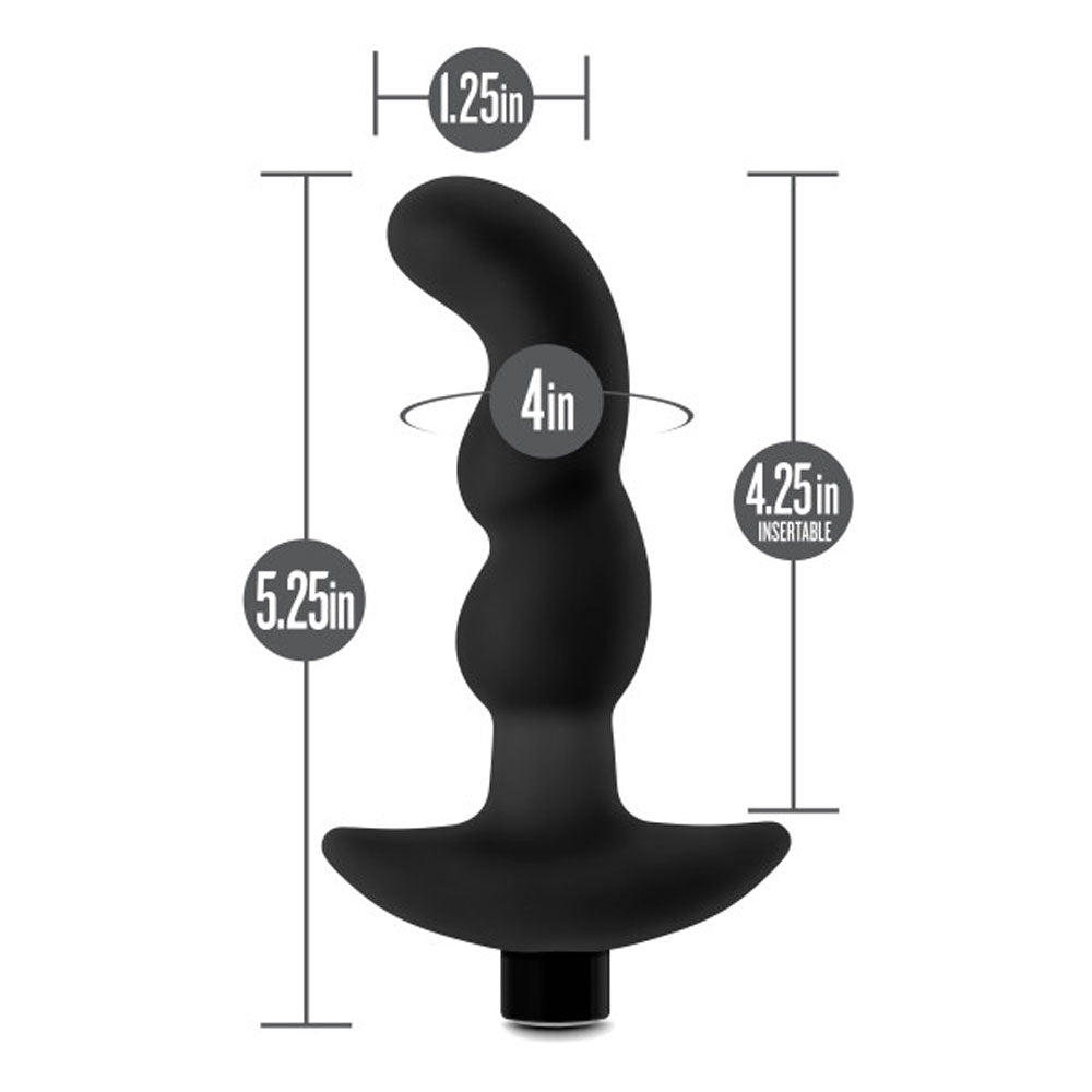 Anal Adventures - Platinum - Silicone Vibrating  Prostate Massager 03 - Black