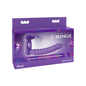 Fantasy C-Ringz Silicone Double Penetrator Rabbit - Purple
