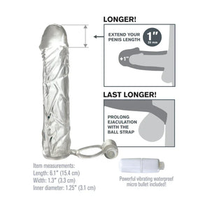 Fantasy X-Tensions Vibrating Super Sleeve - Clear - MyPleasure