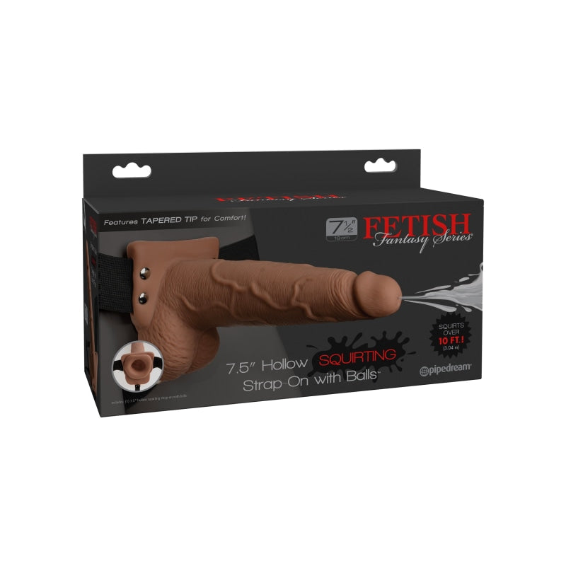 Fetish Fantasy Series 7.5" Hollow Squirting Strap-on With Balls -