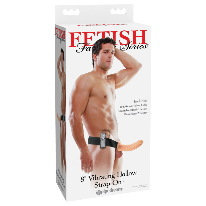 Fetish Fantasy Series 8-Inch Vibrating Hollow Strap-on - Flesh