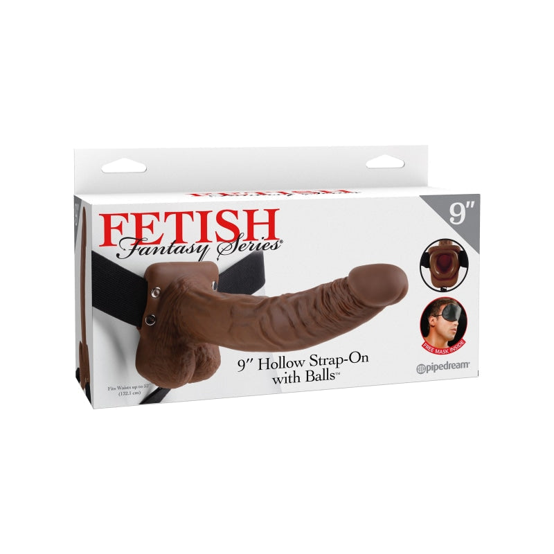 Fetish Fantasy Series 9-Inch Hollow Strap-on With Balls - Brown