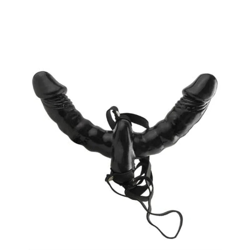 Fetish Fantasy Series Vibrating Double Delight Strap-on - Black
