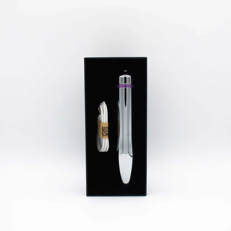 Like A Kitten Fly Me to The Moon Vibrator Dildo Massager for Clitoral Vaginal G-Spot and Anal Stimulation, Temperature Play Metal Aluminum Alloy Material, Adult Sex Toy, 10 Vibrations