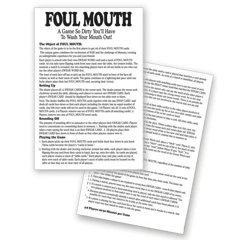Foul Mouth Card Game - MyPleasure