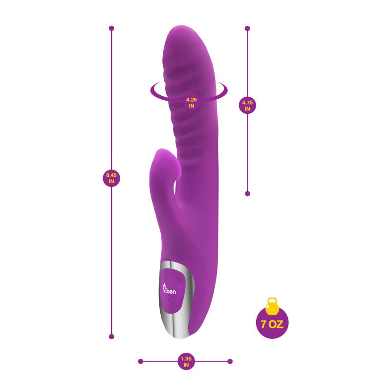 Frenzy - Rabbit Vibe With Clitoral Suction - Berry