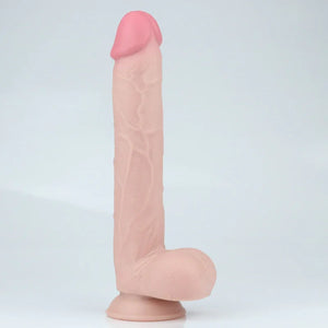 Get Lucky 11 Inch Real Skin Dildo - Tan