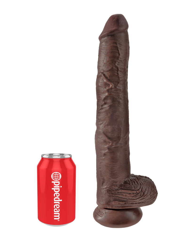 King Cock 14" Cock With Balls - Brown