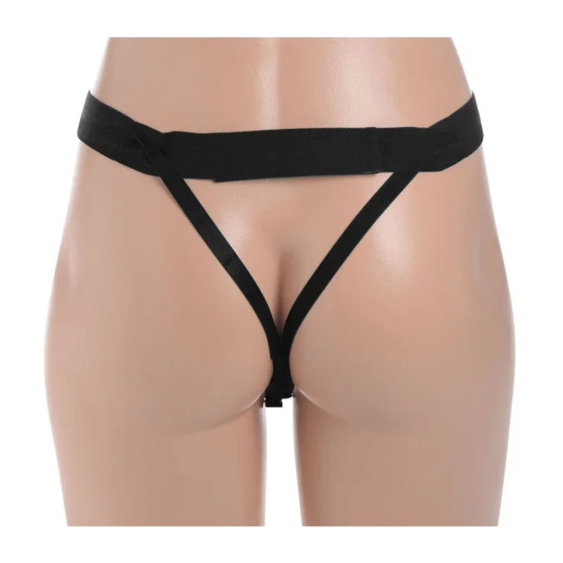 Hollow Silicone Dildo Strap-on - Black