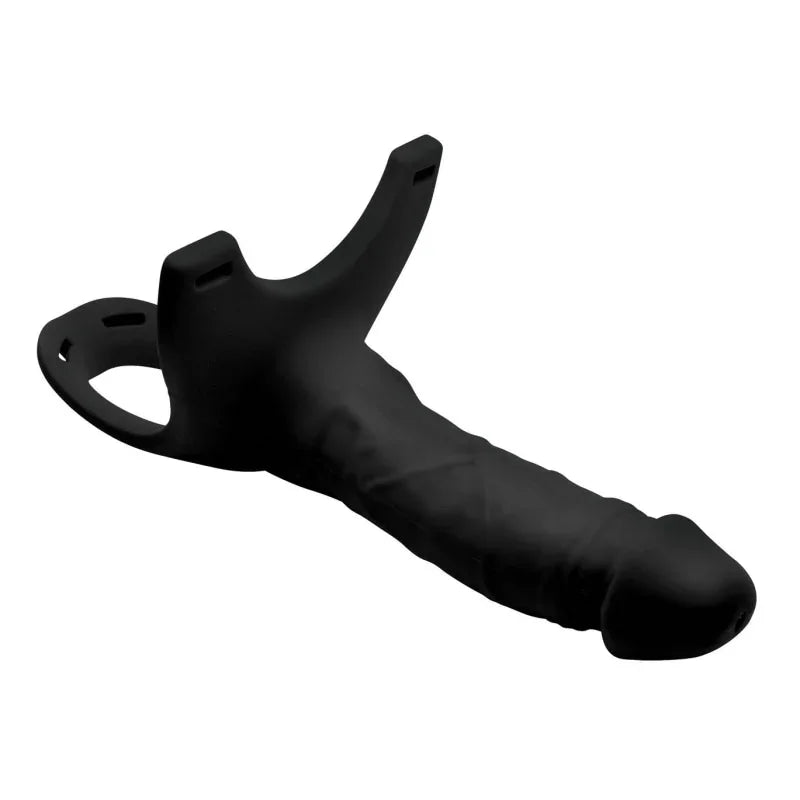 Hollow Silicone Dildo Strap-on - Black