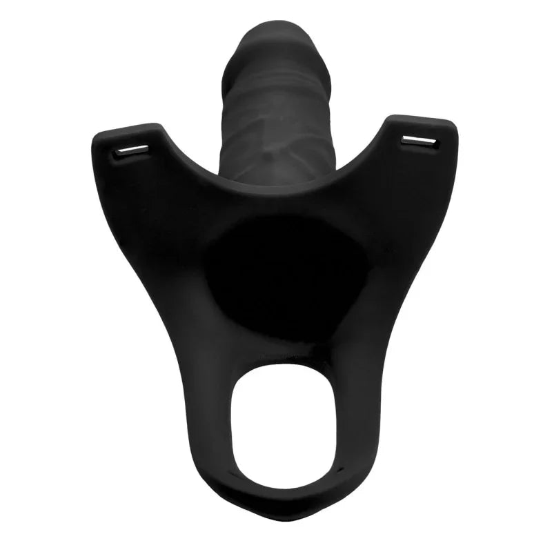 Hollow Silicone Dildo Strap-on - Black