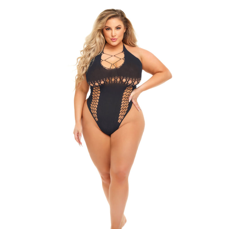 Hot Too Handle Bodysuit - Queen Size - Black