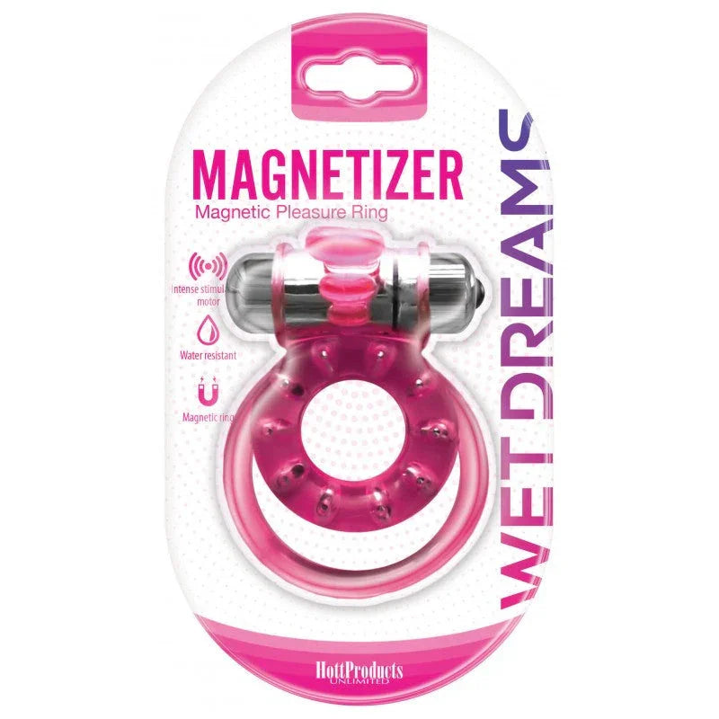 Hott Products Unlimited 71810: Magnetized Magnetic Cock Ring W/2 Straps and Vibe Bullet