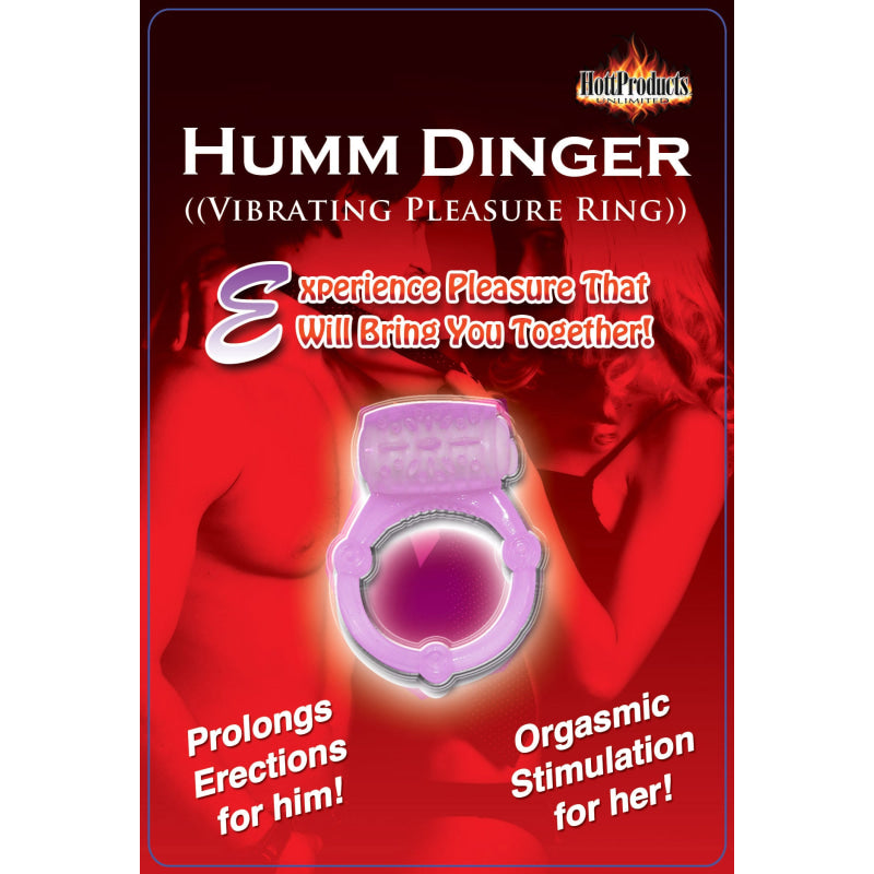 Humm Dinger Vibrating Penis Ring Clitoral Stiimulator - Purple