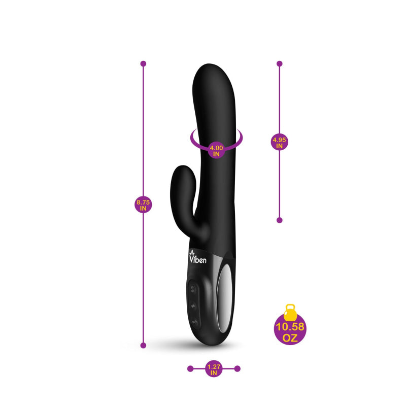 Hypnotic - Black - Thrusting Rabbit With Swinging Clitoral Stimulator