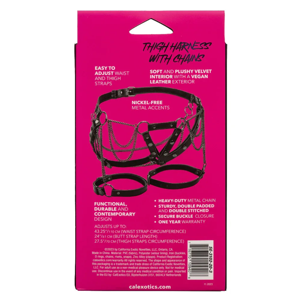 Euphoria Collection Thigh Harness With Chains - Black