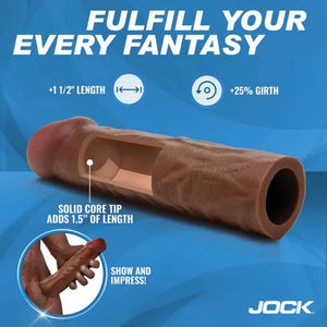 Jock 1.5" Silicone Penis Extension Sleeve - Dark - MyPleasure