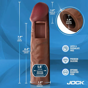 Jock 1.5" Silicone Penis Extension Sleeve - Dark - MyPleasure