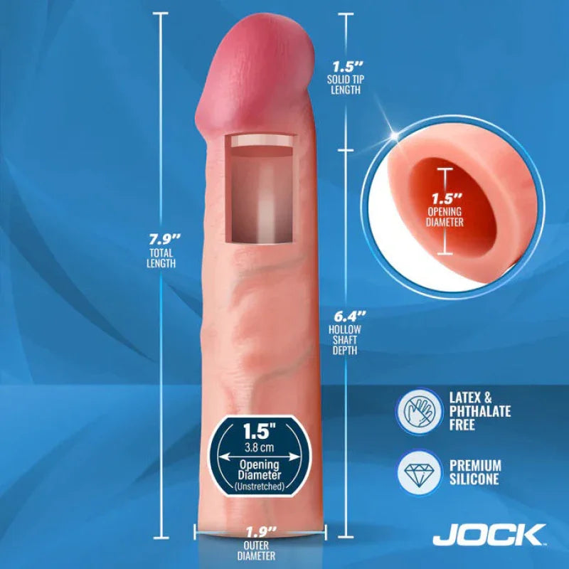 Jock 1.5" Silicone Penis Extension Sleeve - Light - MyPleasure