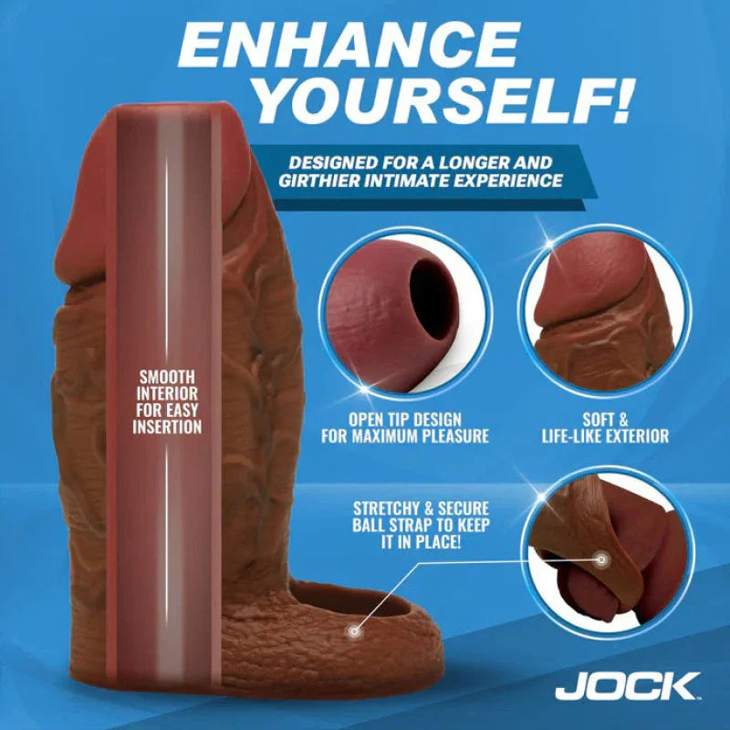 Jock Silicone Penis Extension Sleeve - Dark - MyPleasure