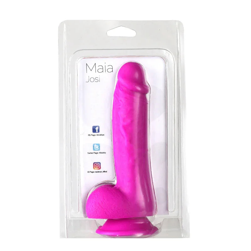 Josi Silicone Realistic Suction Cup Dong - Dark Purple - MyPleasure