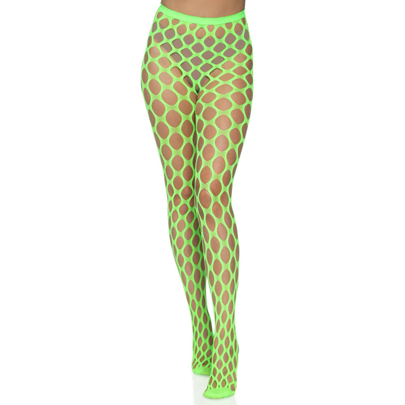 Jumbo Pothole Net Tights - Neon Green - One Size Green - One Size