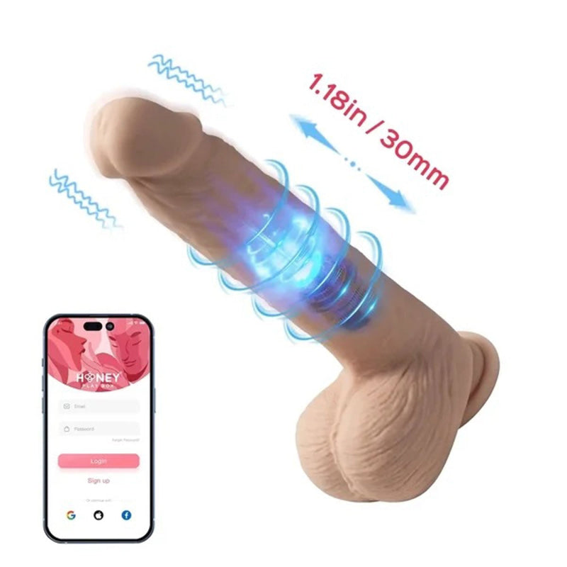 Kenzo-App Controlled 9.5"" Big Realistic -  Thrusting Dildo