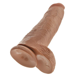 King Cock 12" Cock With Balls - Tan