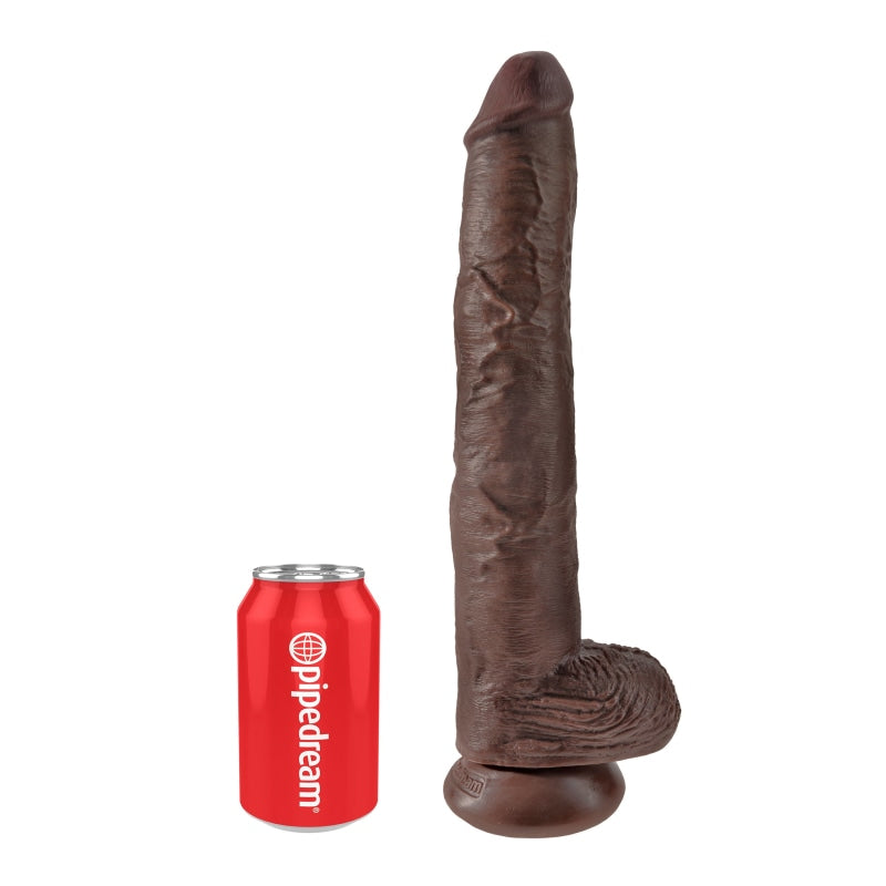 King Cock 14" Cock With Balls - Brown