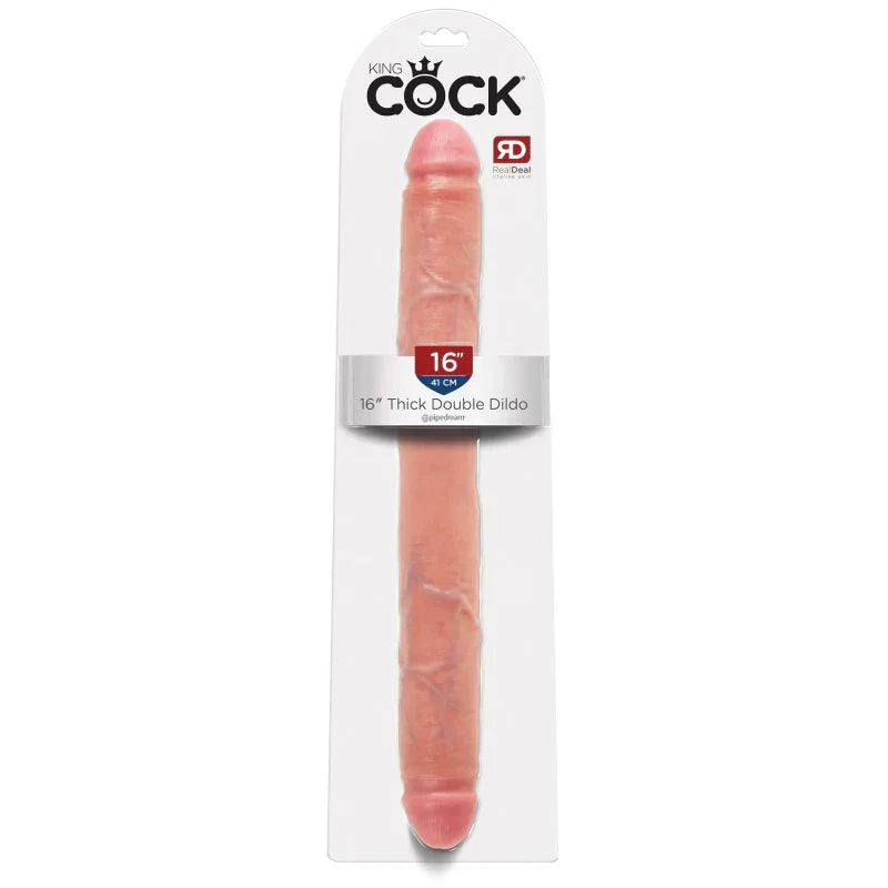 King Cock 16 Inch Thick Double Dildo - Flesh