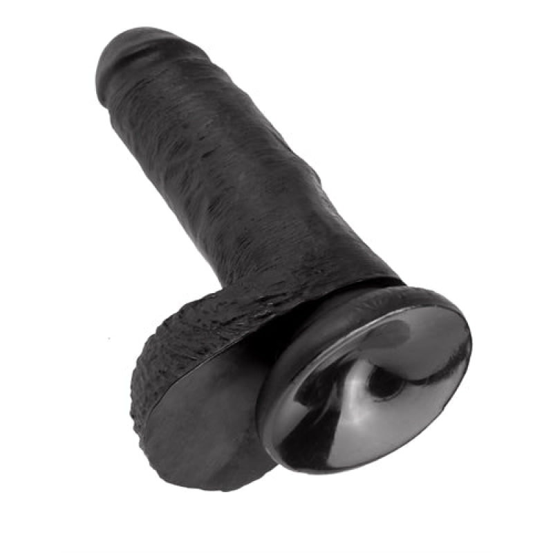 King Cock 7-Inch Cock With Balls - Black