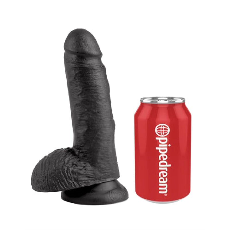 King Cock 7-Inch Cock With Balls - Black