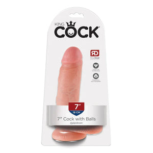 King Cock 7-Inch Cock With Balls - Flesh - MyPleasure