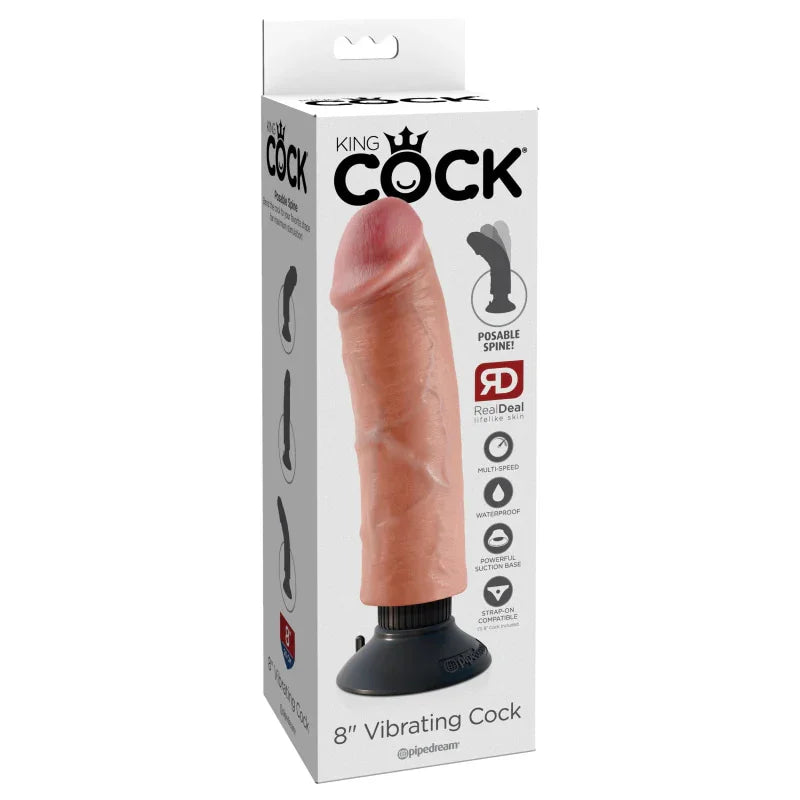 King Cock 8-Inch Vibrating Cock - Light - MyPleasure