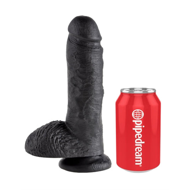 King Cock 8-Inch Cock With Balls - Black