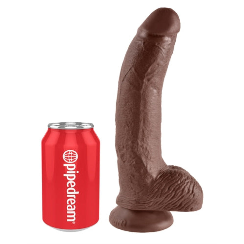 King Cock 9-Inch Cock With Balls - Brown