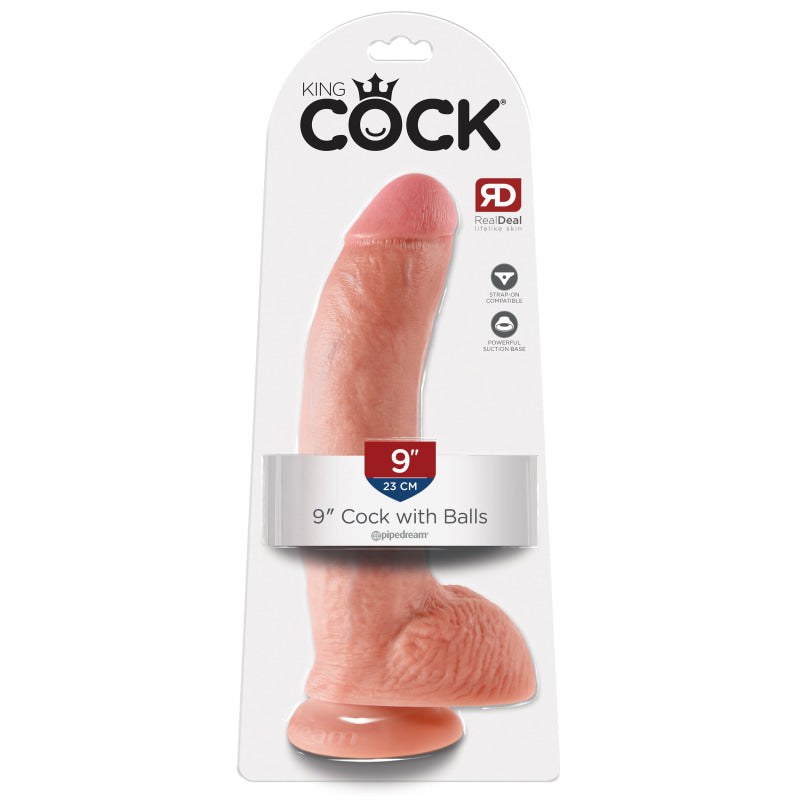 King Cock 9-Inch Cock With Balls - Flesh