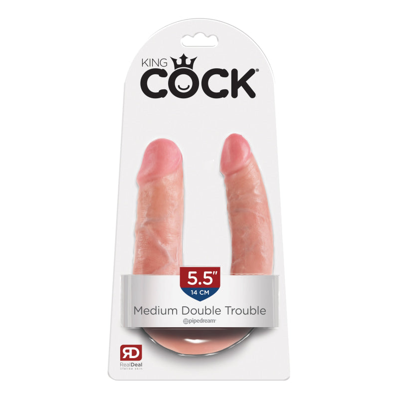 King Cock Double Trouble - Medium - Flesh