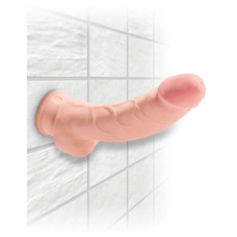 King Cock Plus Triple Density 8" Cock With Balls - Flesh