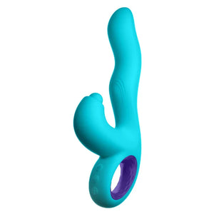 Klio Triple Action Thumping Rabbit Vibrator - Turquoise - MyPleasure