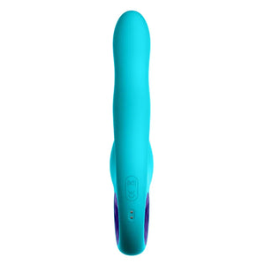 Klio Triple Action Thumping Rabbit Vibrator - Turquoise - MyPleasure