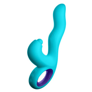 Klio Triple Action Thumping Rabbit Vibrator - Turquoise - MyPleasure