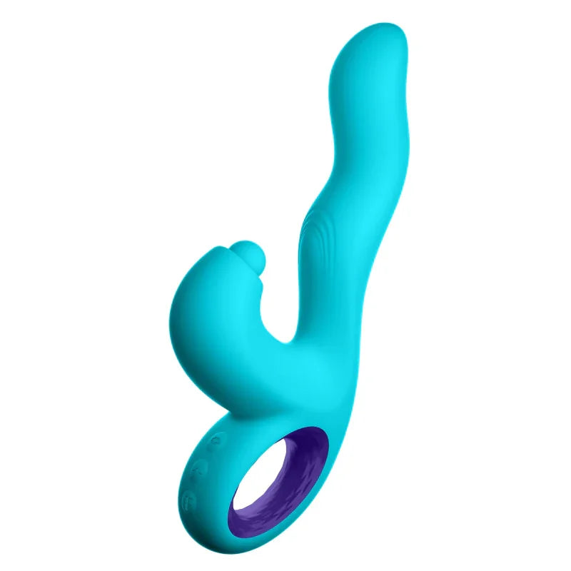 Klio Triple Action Thumping Rabbit Vibrator - Turquoise - MyPleasure