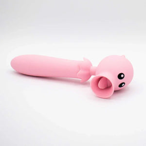 Natalie's Toy Box Lick N' Stick Clit Flicker & G-Spot Vibrator, Dual Motor 2in1 Rechargeable Waterproof Massager for Clitoral Vaginal & Anal Stimulation, 20 Functions, ABS Silicone Adult Sex Toy