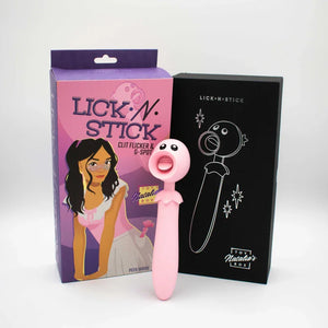 Natalie's Toy Box Lick N' Stick Clit Flicker & G-Spot Vibrator, Dual Motor 2in1 Rechargeable Waterproof Massager for Clitoral Vaginal & Anal Stimulation, 20 Functions, ABS Silicone Adult Sex Toy