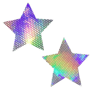 Liquid Party Silver Holographic Starry Nights Nipztix Pasties - MyPleasure